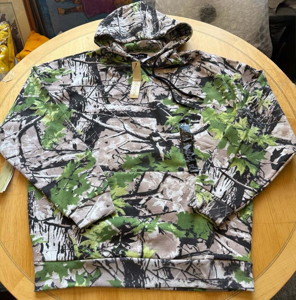 Reason Hoodie Size XL Green Camo Tree Branch